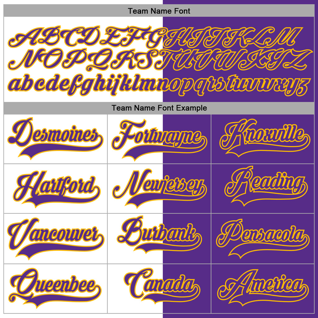 Custom Purple Gold-White Split Fashion Hockey Lace Neck Jersey