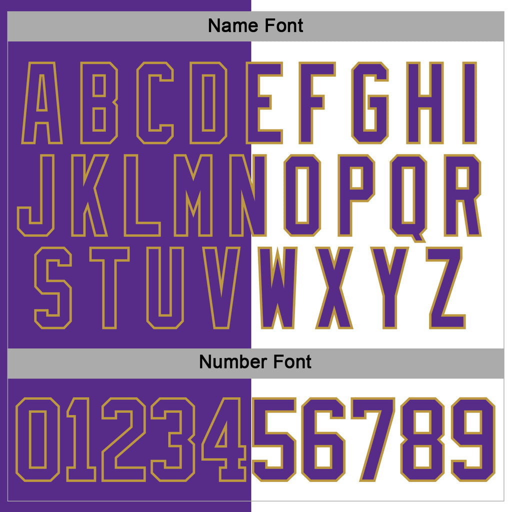 Custom Purple Old Gold-White Split Fashion Hockey Lace Neck Jersey