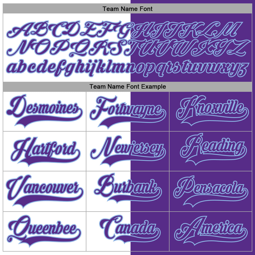 Custom Purple Light Blue-White Split Fashion Hockey Lace Neck Jersey