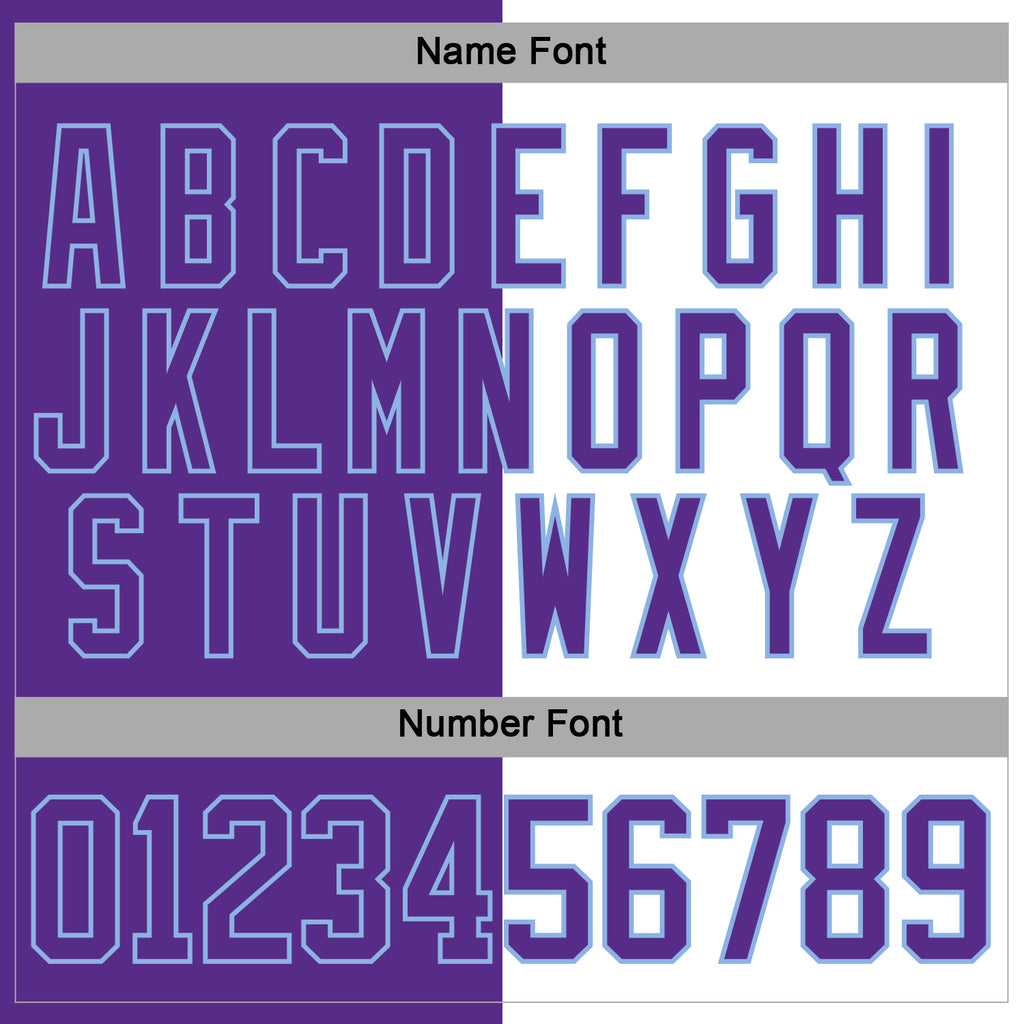 Custom Purple Light Blue-White Split Fashion Hockey Lace Neck Jersey