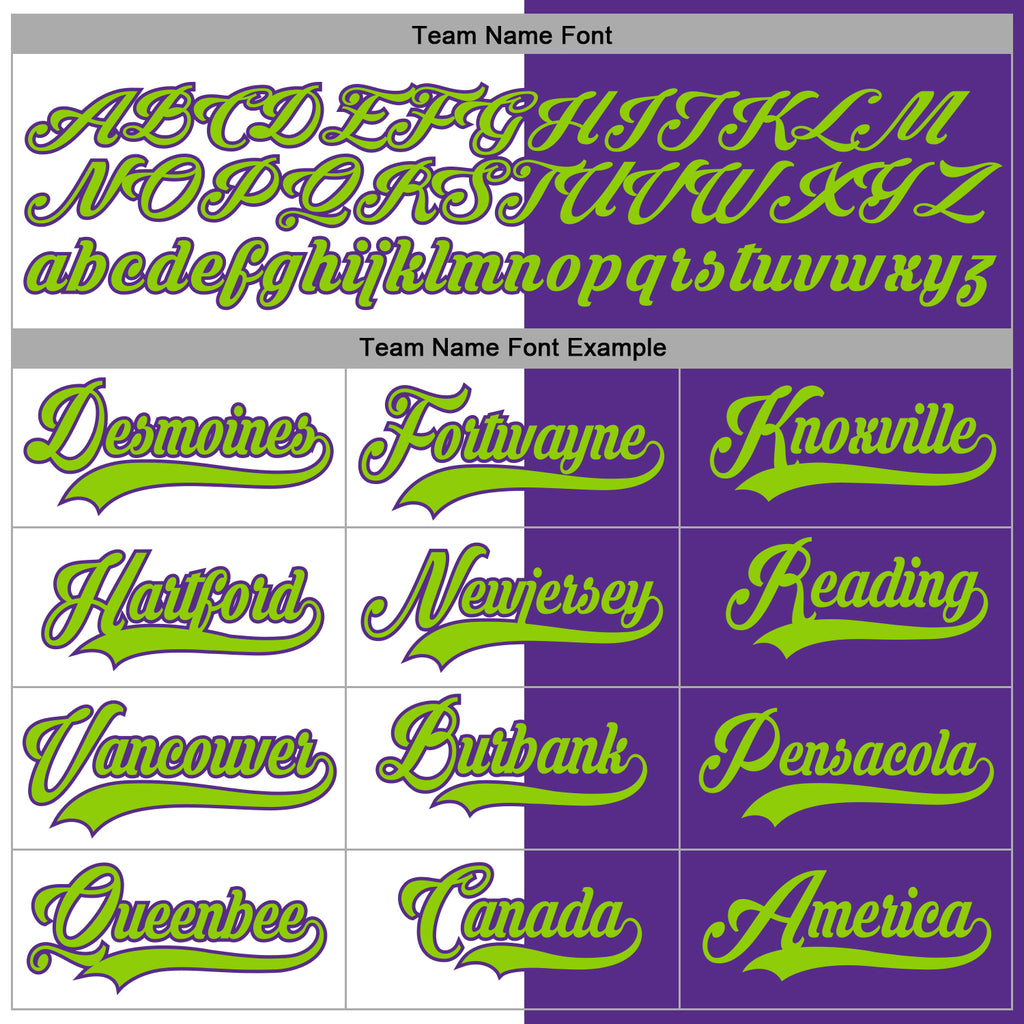 Custom Purple Neon Green-White Split Fashion Hockey Lace Neck Jersey