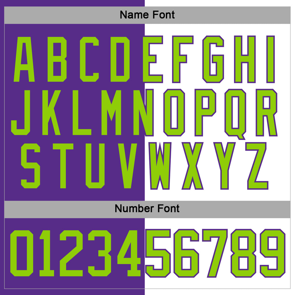 Custom Purple Neon Green-White Split Fashion Hockey Lace Neck Jersey