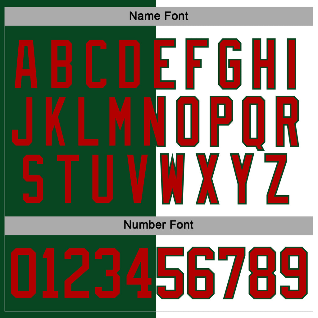 Custom Green Red-White Split Fashion Hockey Lace Neck Jersey