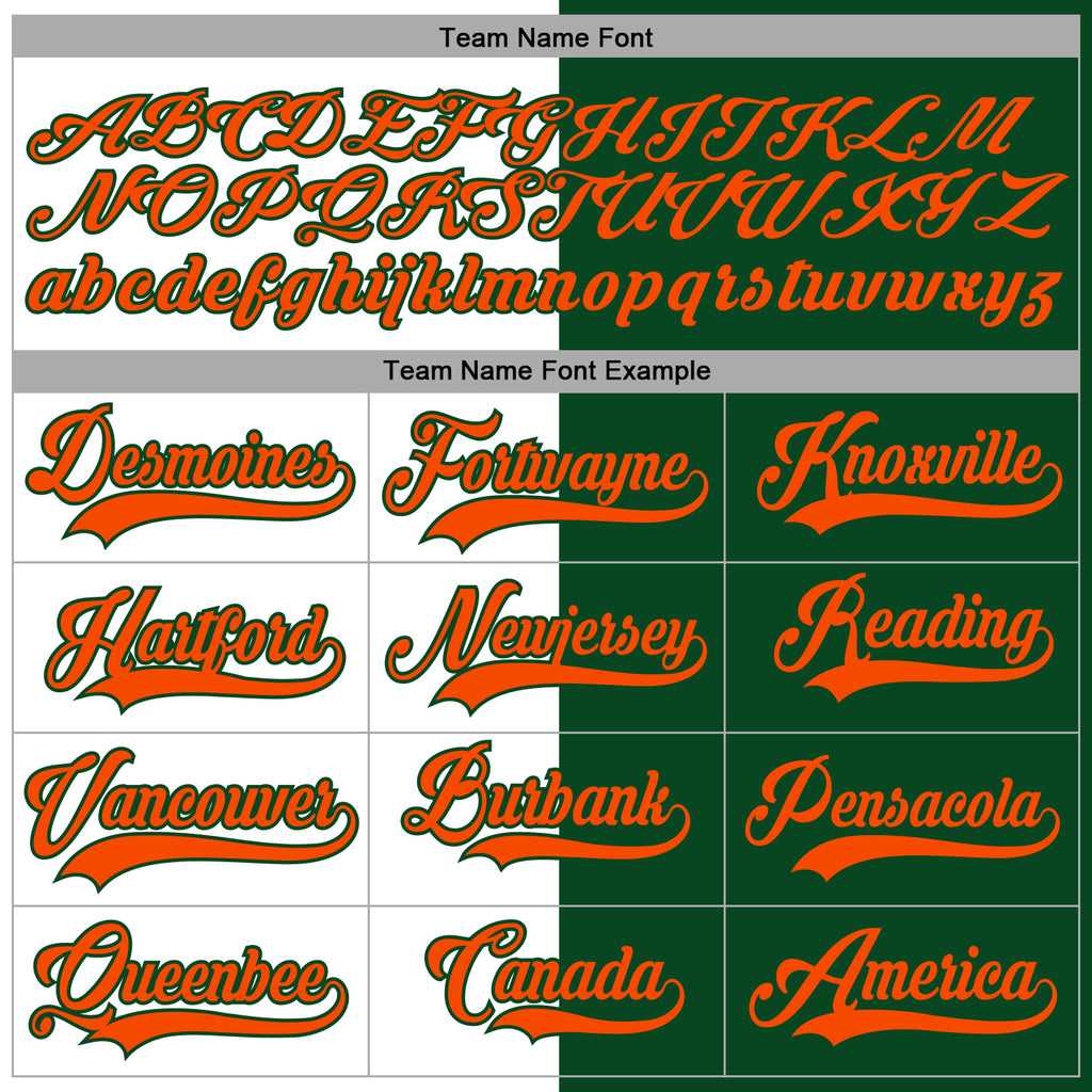 Custom Green Orange-White Split Fashion Hockey Lace Neck Jersey