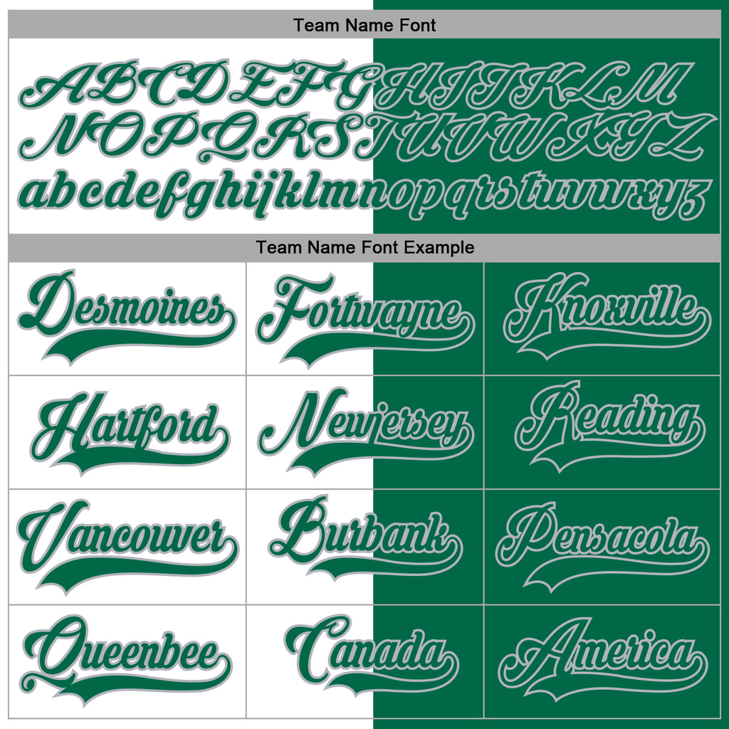 Custom Kelly Green Gray-White Split Fashion Hockey Lace Neck Jersey