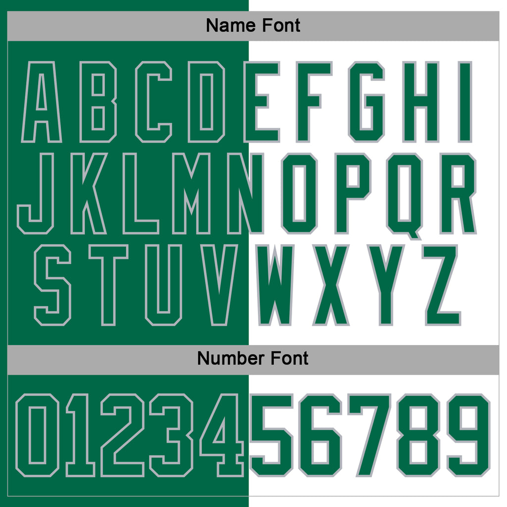 Custom Kelly Green Gray-White Split Fashion Hockey Lace Neck Jersey