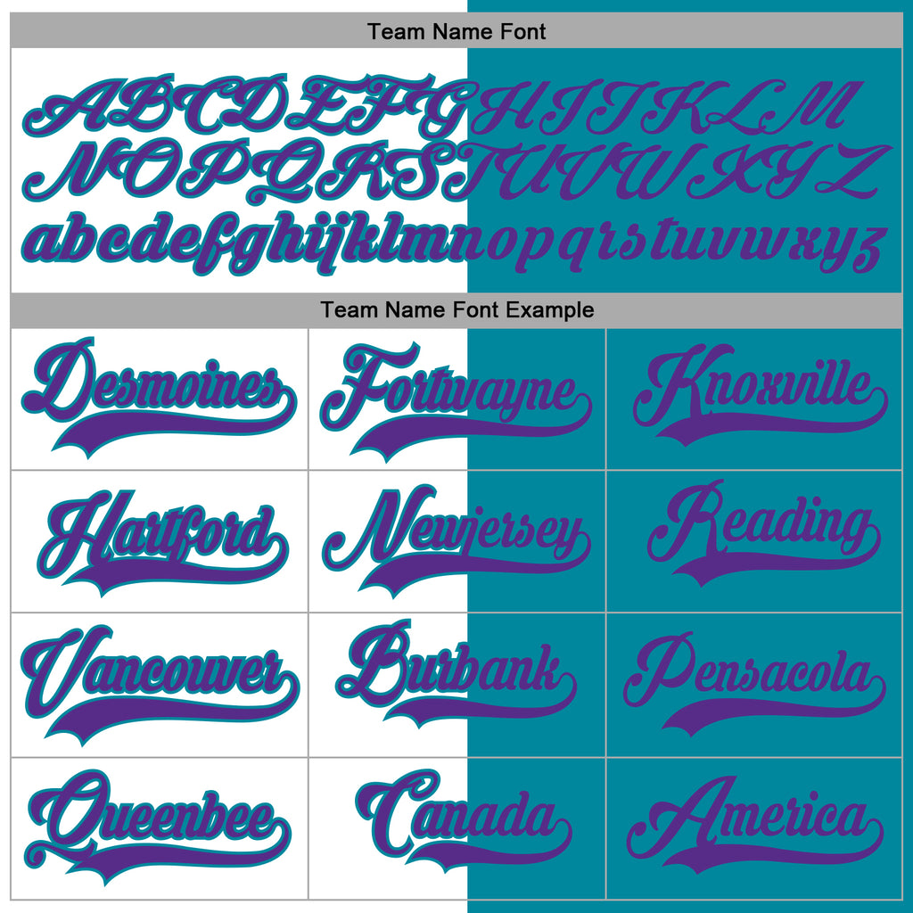 Custom Teal Purple-White Split Fashion Hockey Lace Neck Jersey