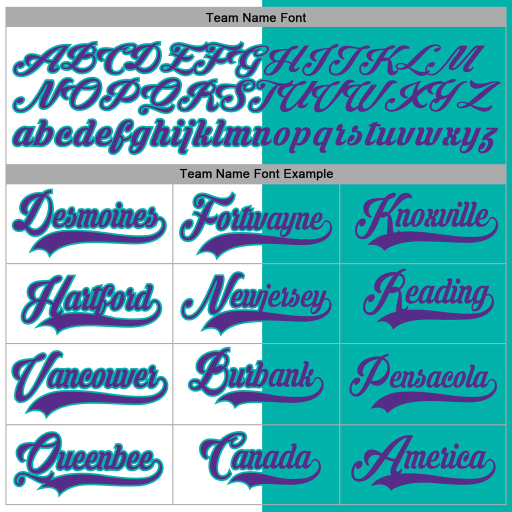 Custom Aqua Purple-White Split Fashion Hockey Lace Neck Jersey