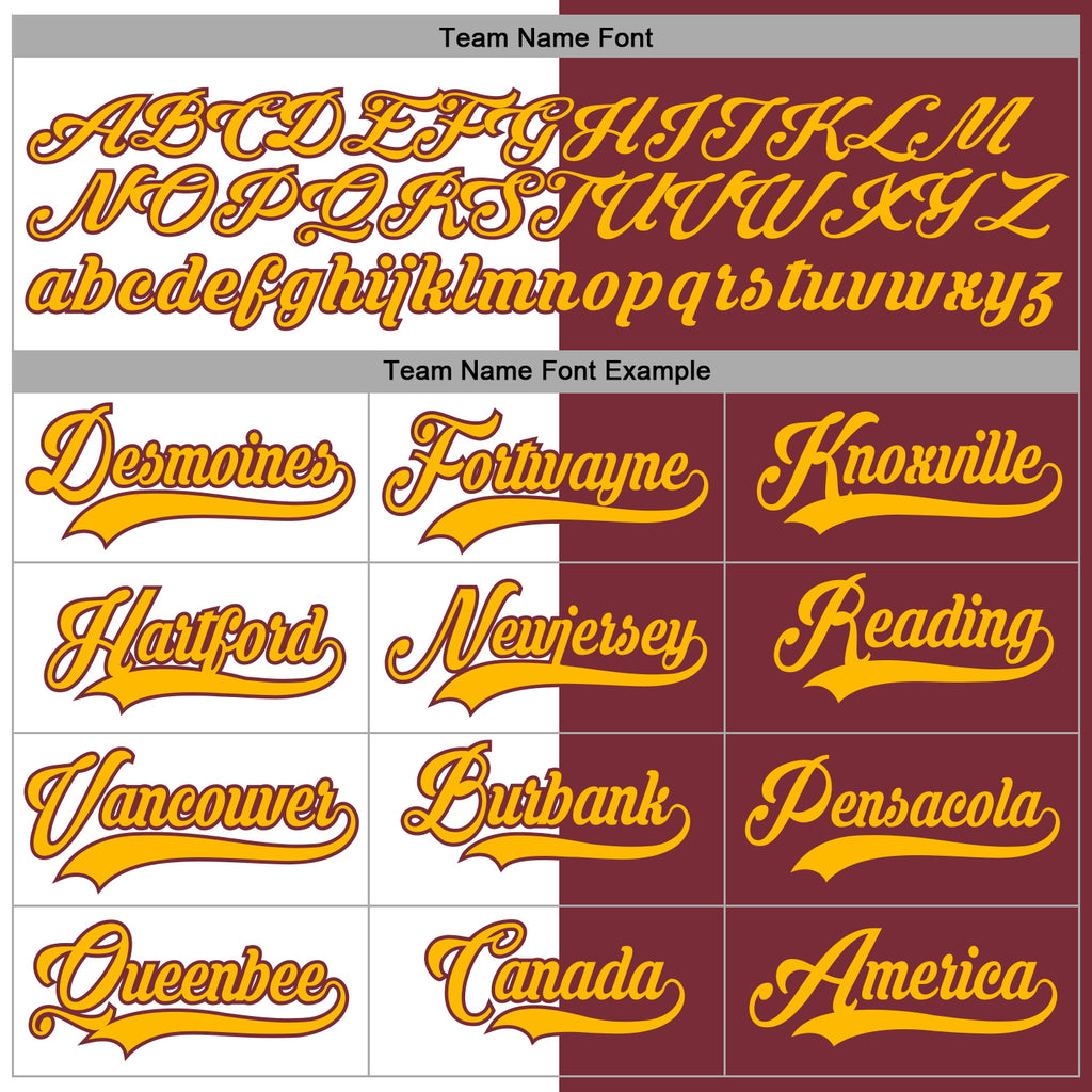 Custom Burgundy Gold-White Split Fashion Hockey Lace Neck Jersey