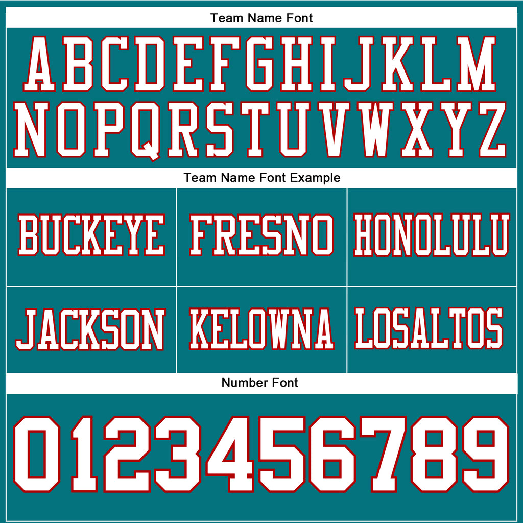 Custom Teal White-Red Authentic Football Jersey