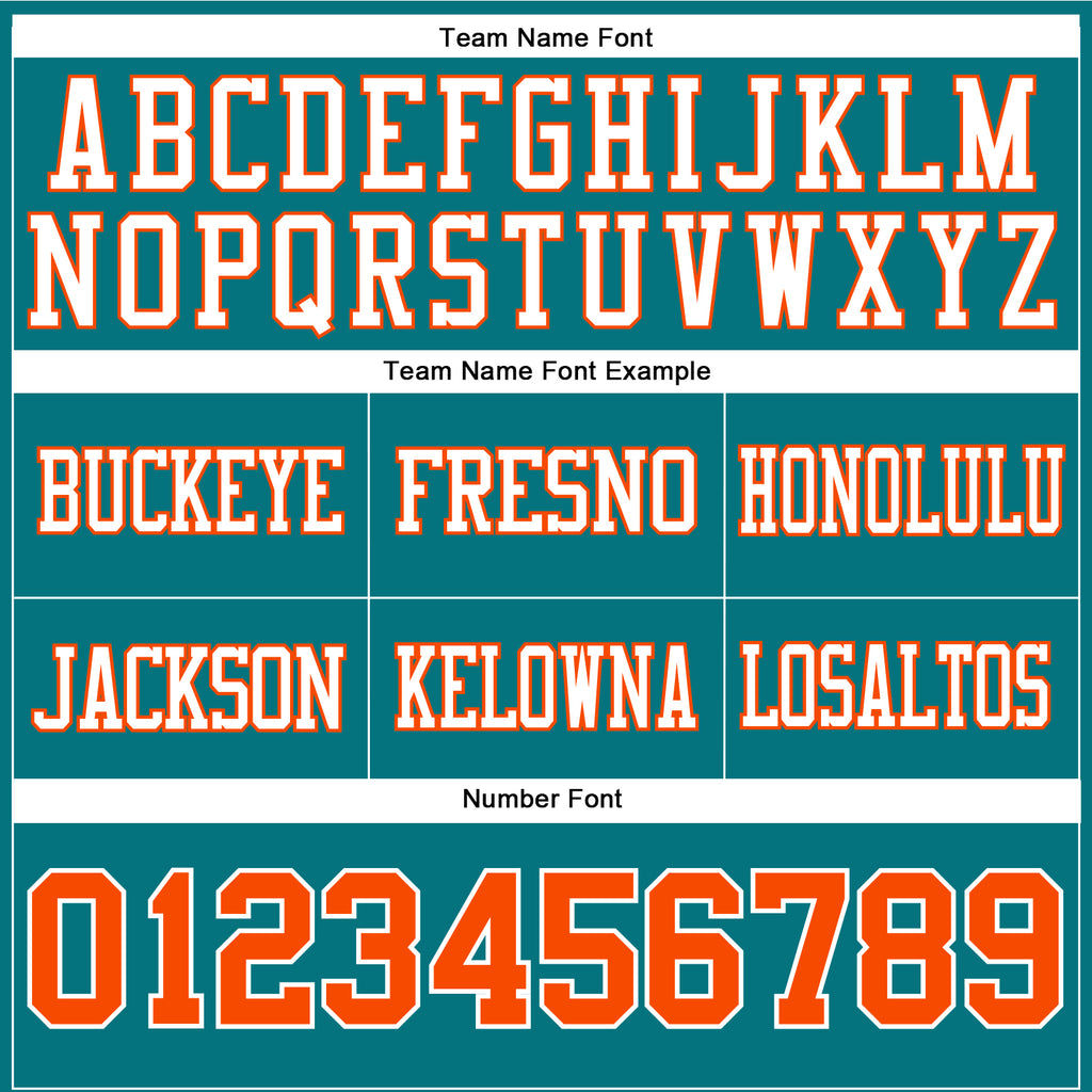 Custom Teal Orange-White Authentic Football Jersey
