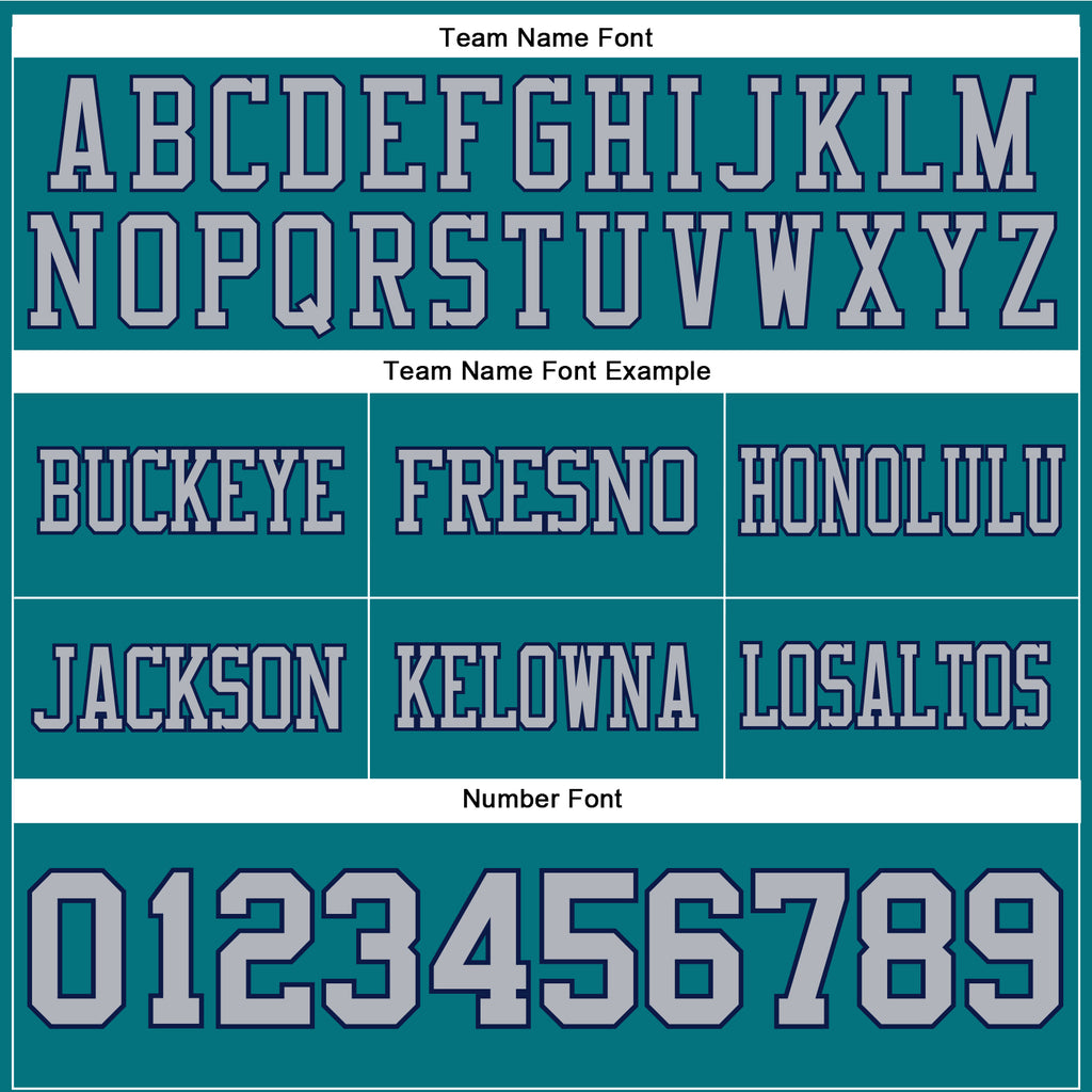 Custom Teal Gray-Navy Authentic Football Jersey