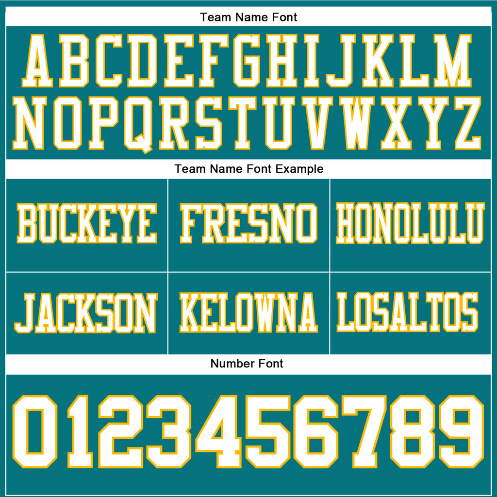 Custom Teal White-Gold Authentic Football Jersey