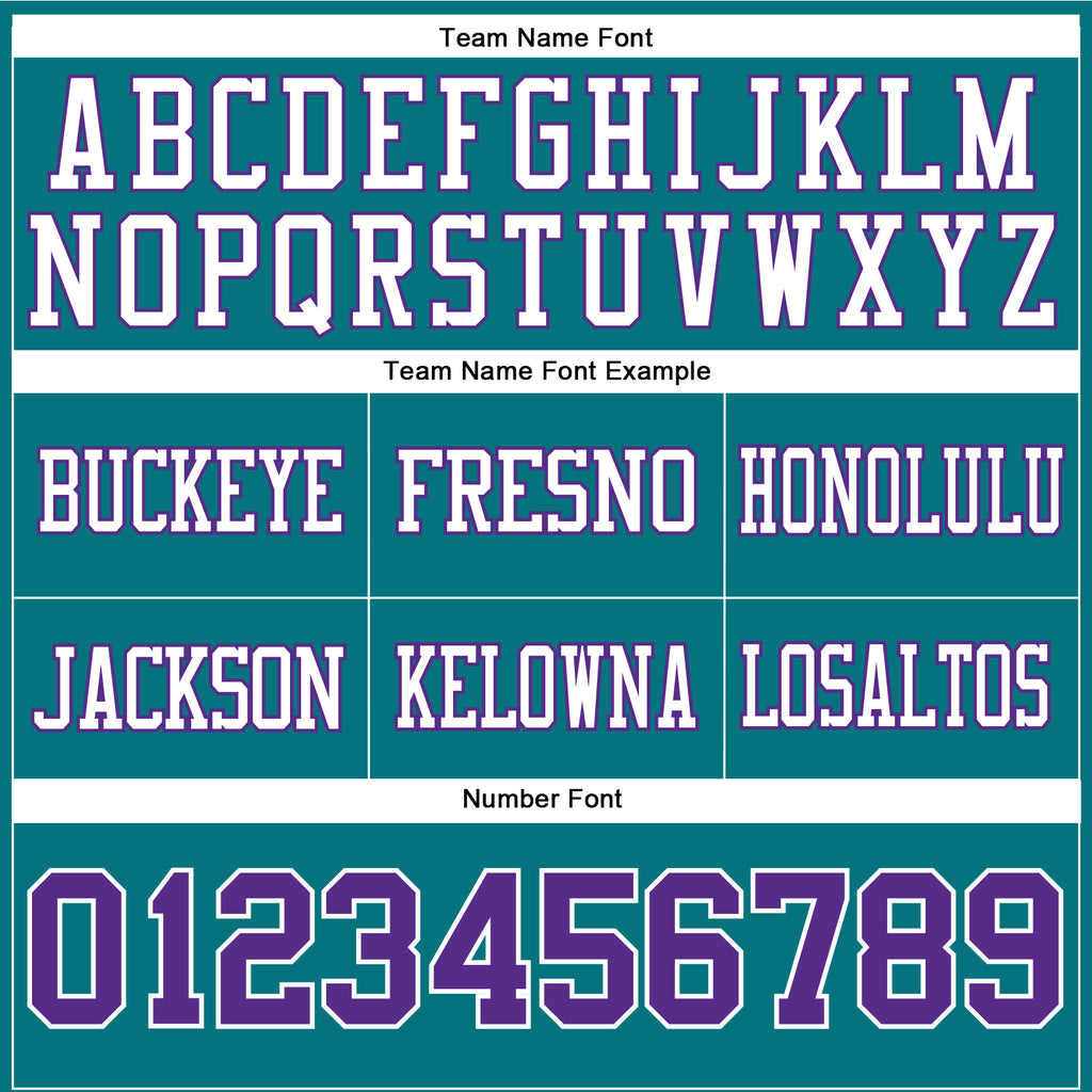 Custom Teal Purple-White Authentic Football Jersey