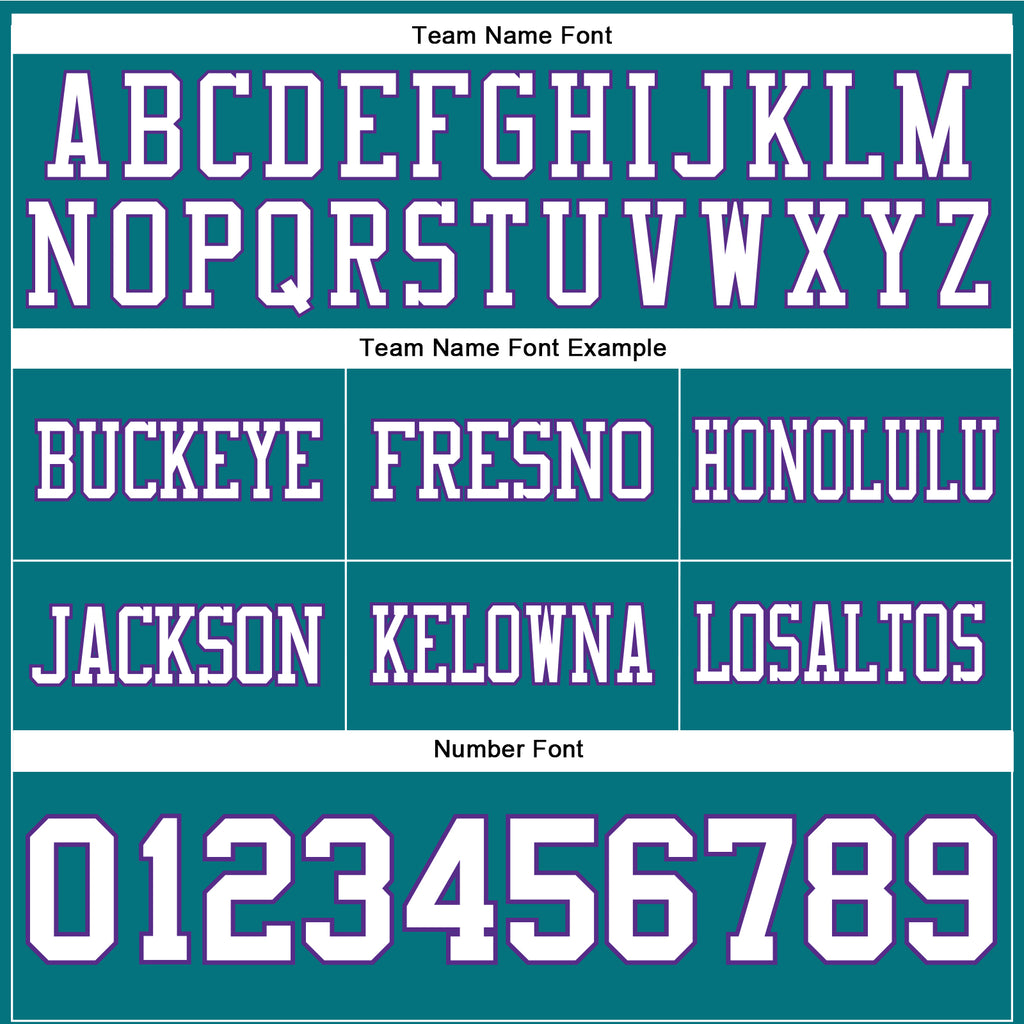 Custom Teal White-Purple Mesh Authentic Football Jersey