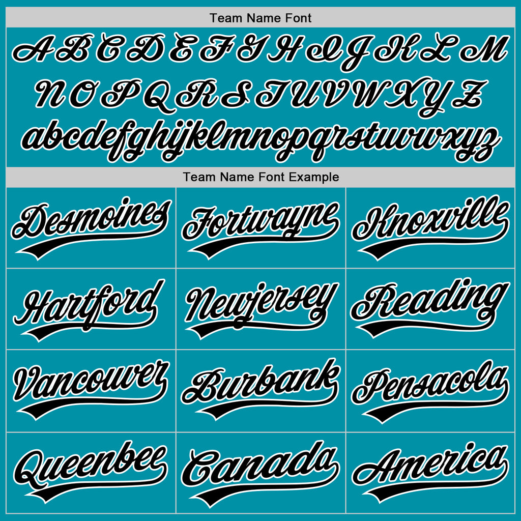 Custom Stitched Teal Black-White Baseball Pullover Sweatshirt Hoodie