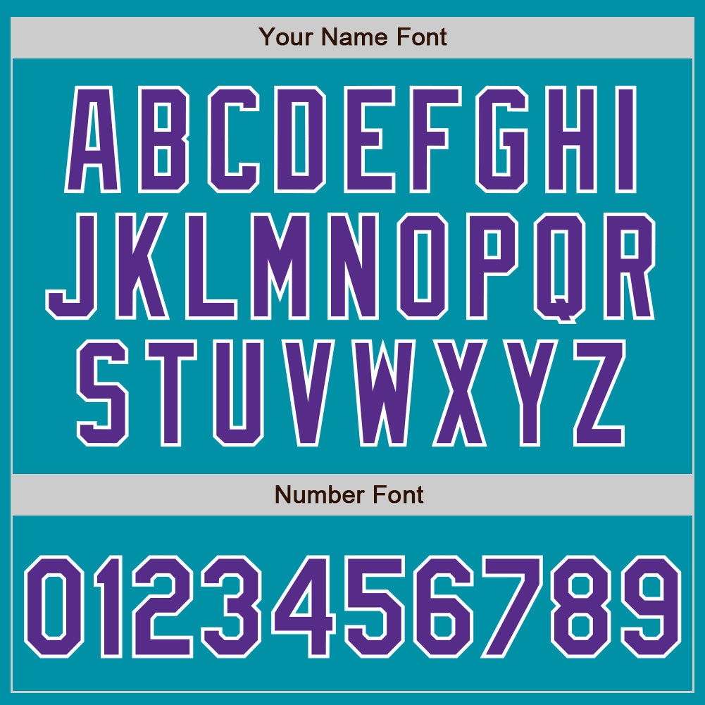 Custom Stitched Teal Purple-White Baseball Pullover Sweatshirt Hoodie