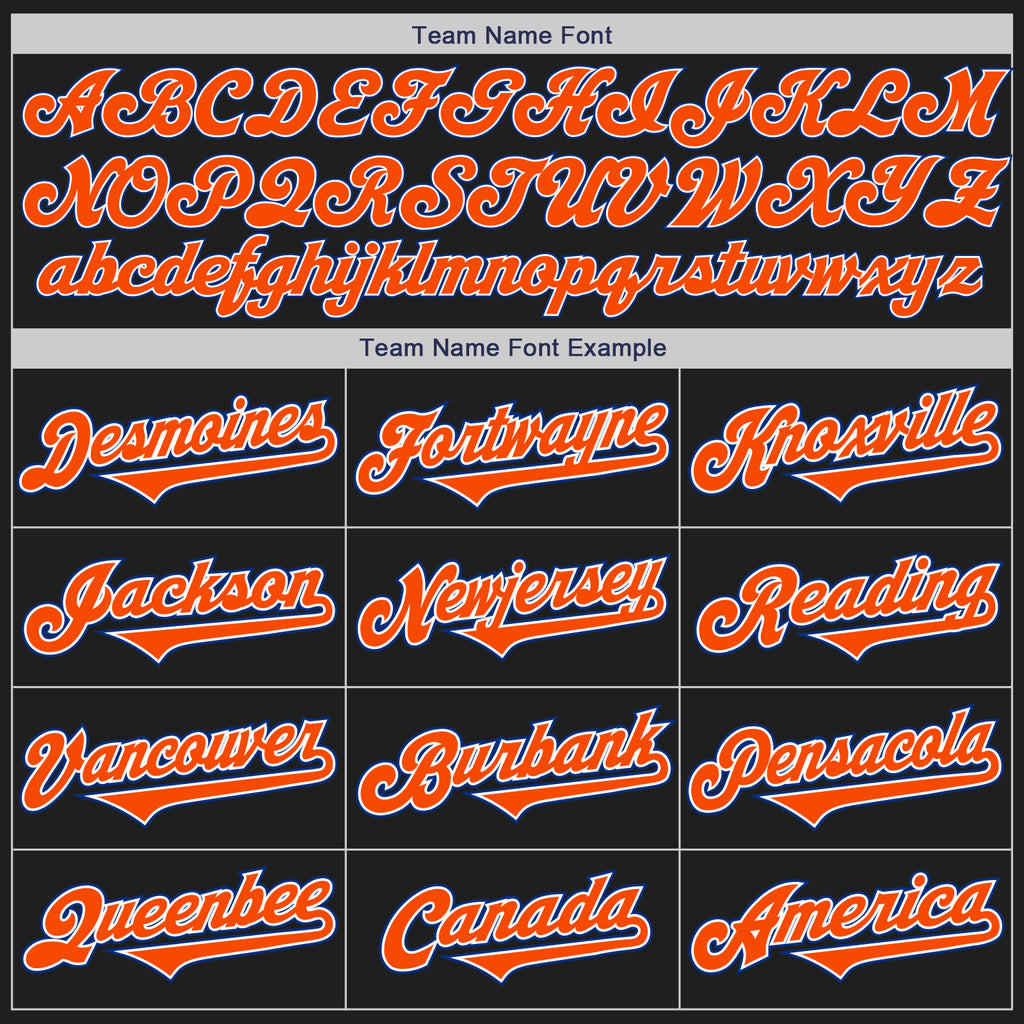 Custom Black Orange-Royal Authentic Two Tone Baseball Jersey