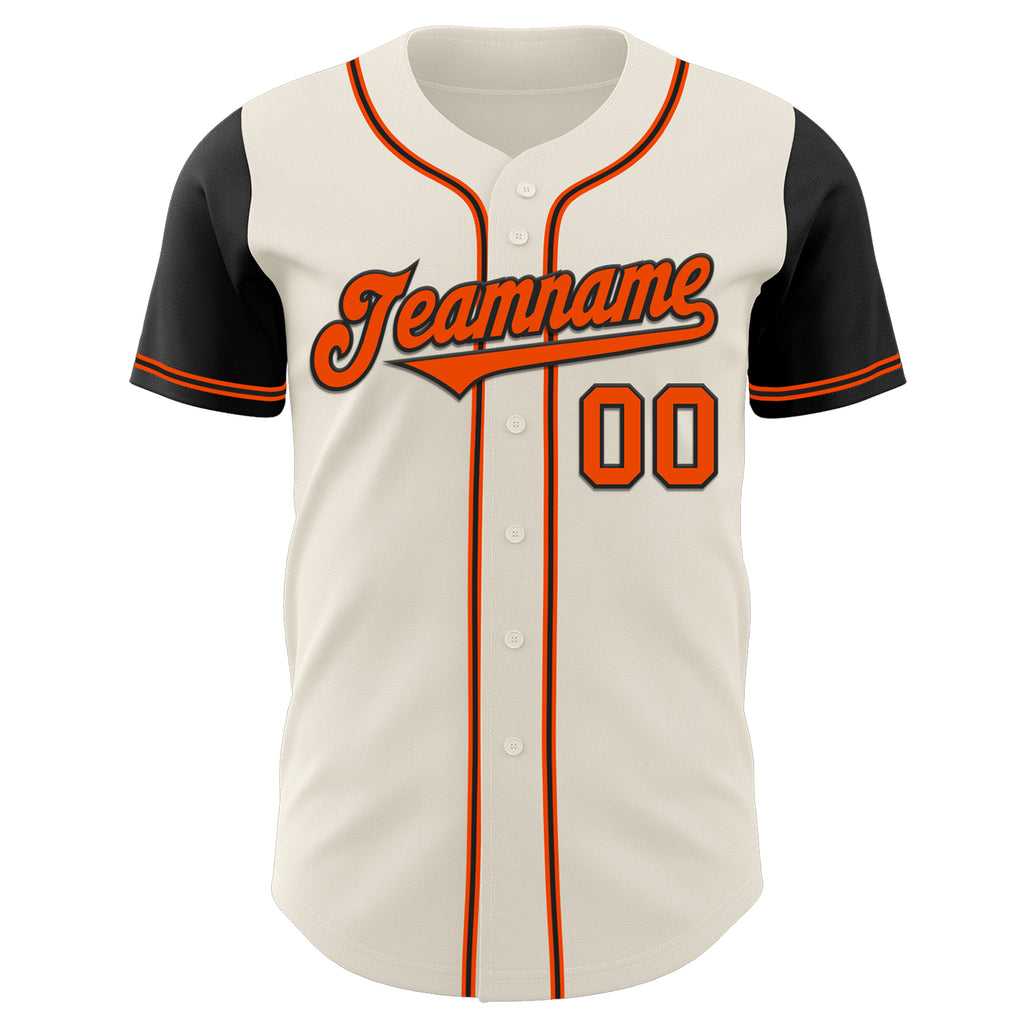 Custom Cream Orange-Black Authentic Two Tone Baseball Jersey