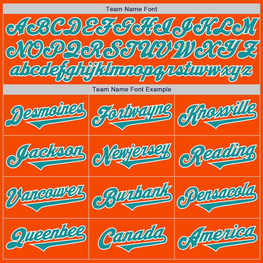 Custom Orange Teal-White Authentic Two Tone Baseball Jersey