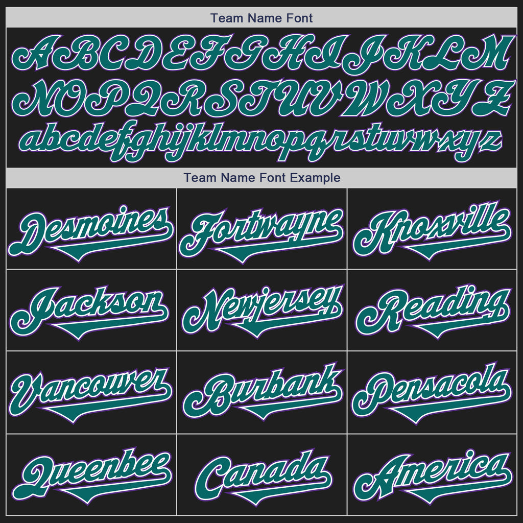 Custom Black Teal-Purple Authentic Two Tone Baseball Jersey