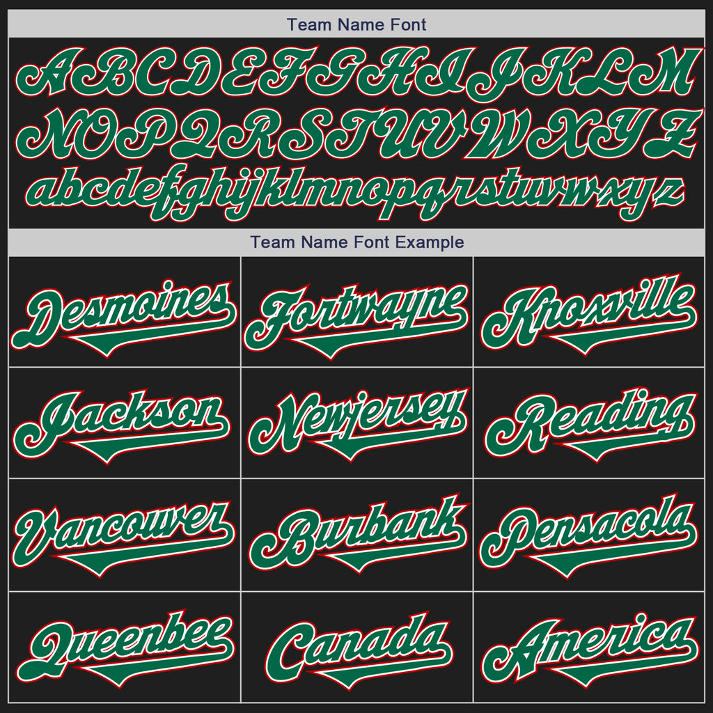 Custom Black Red-Kelly Green Authentic Two Tone Baseball Jersey