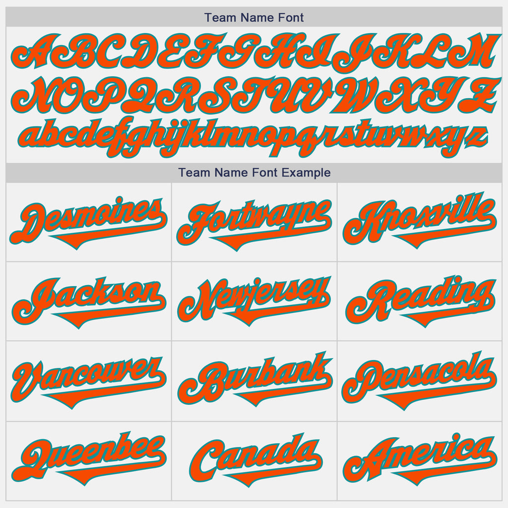 Custom White Orange-Teal Authentic Two Tone Baseball Jersey