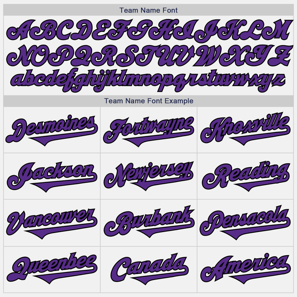 Custom White Purple-Black Authentic Two Tone Baseball Jersey