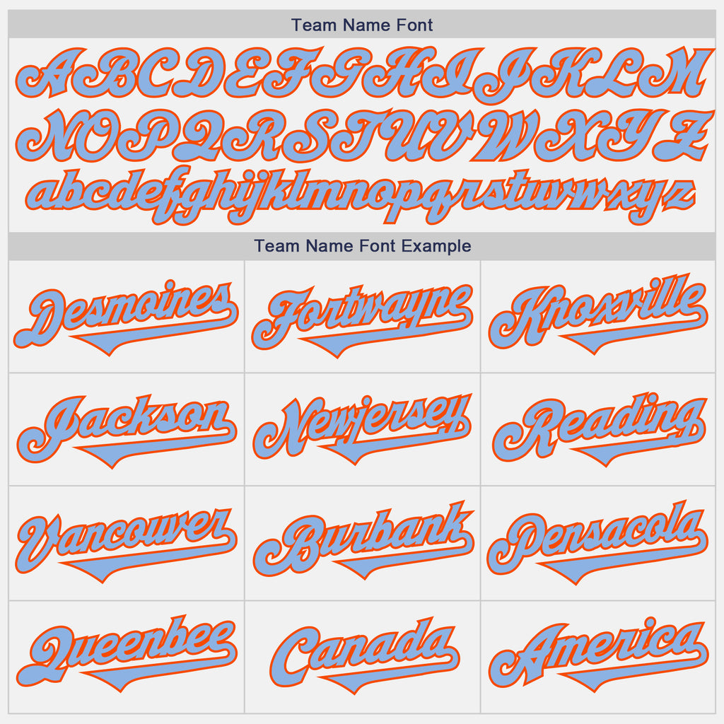 Custom White Light Blue-Orange Authentic Two Tone Baseball Jersey