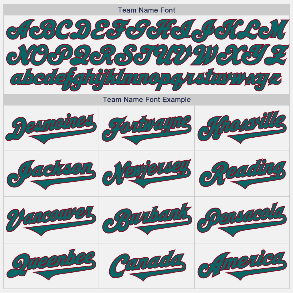 Custom White Teal-Crimson Authentic Two Tone Baseball Jersey