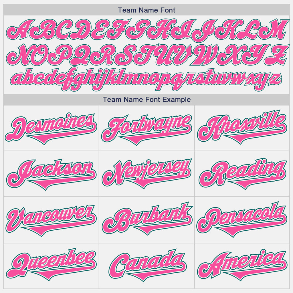 Custom White Teal-Pink Authentic Two Tone Baseball Jersey