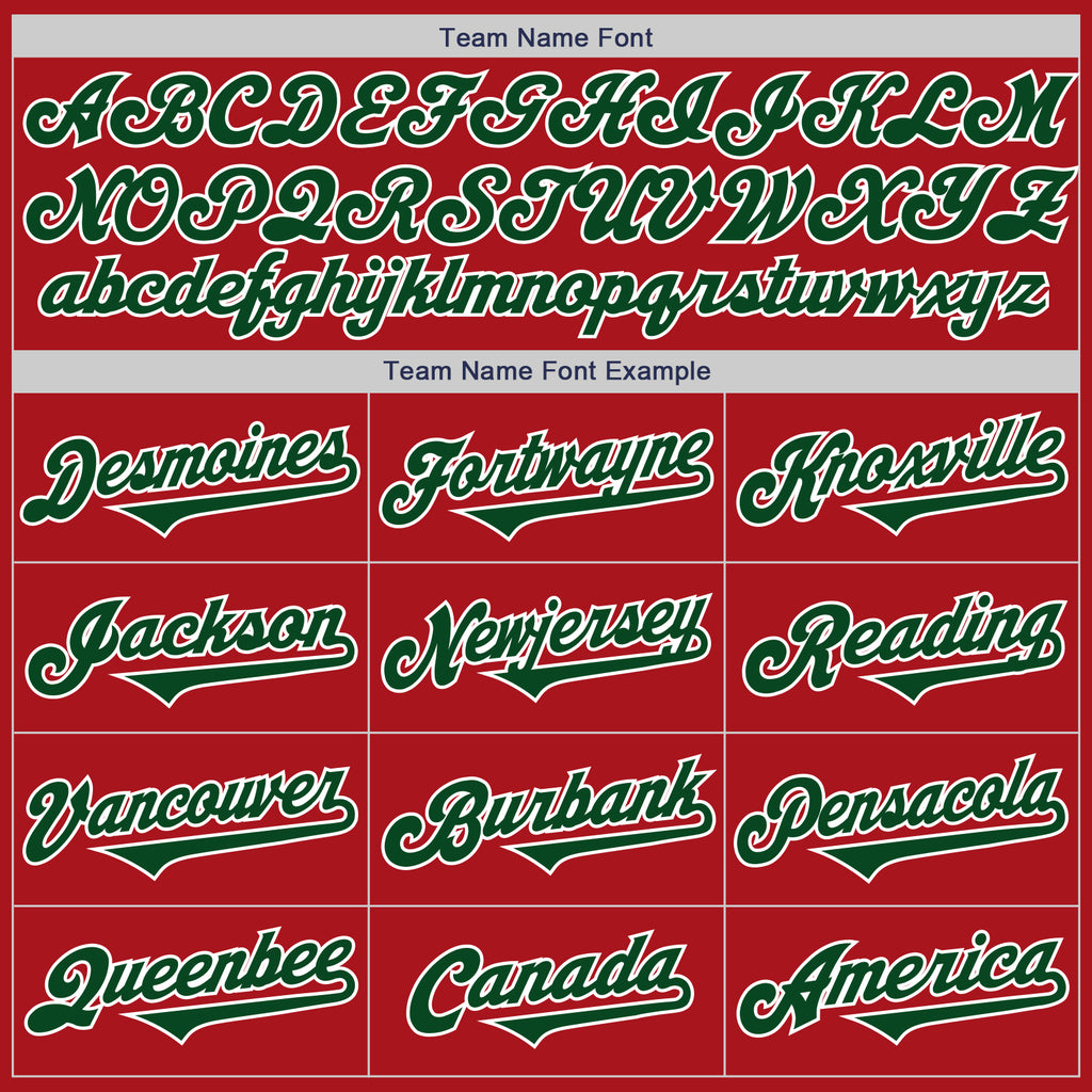 Custom Red Green-White Authentic Two Tone Baseball Jersey