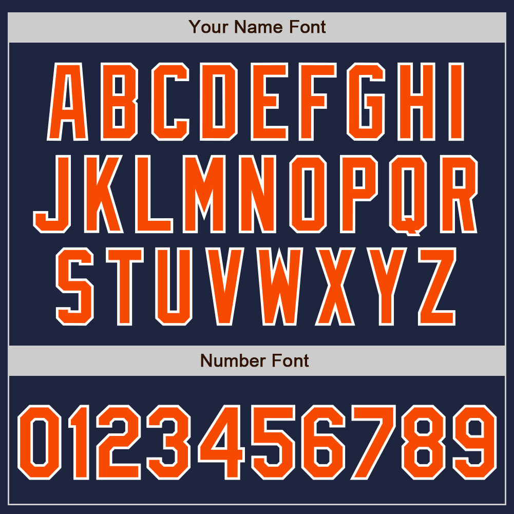 Custom Navy Orange-White Authentic Two Tone Baseball Jersey