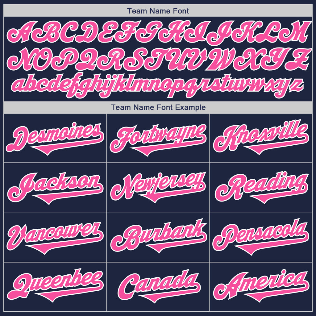 Custom Navy Pink-White Authentic Two Tone Baseball Jersey