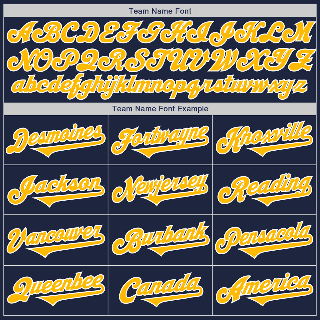 Custom Navy Gold-White Authentic Two Tone Baseball Jersey