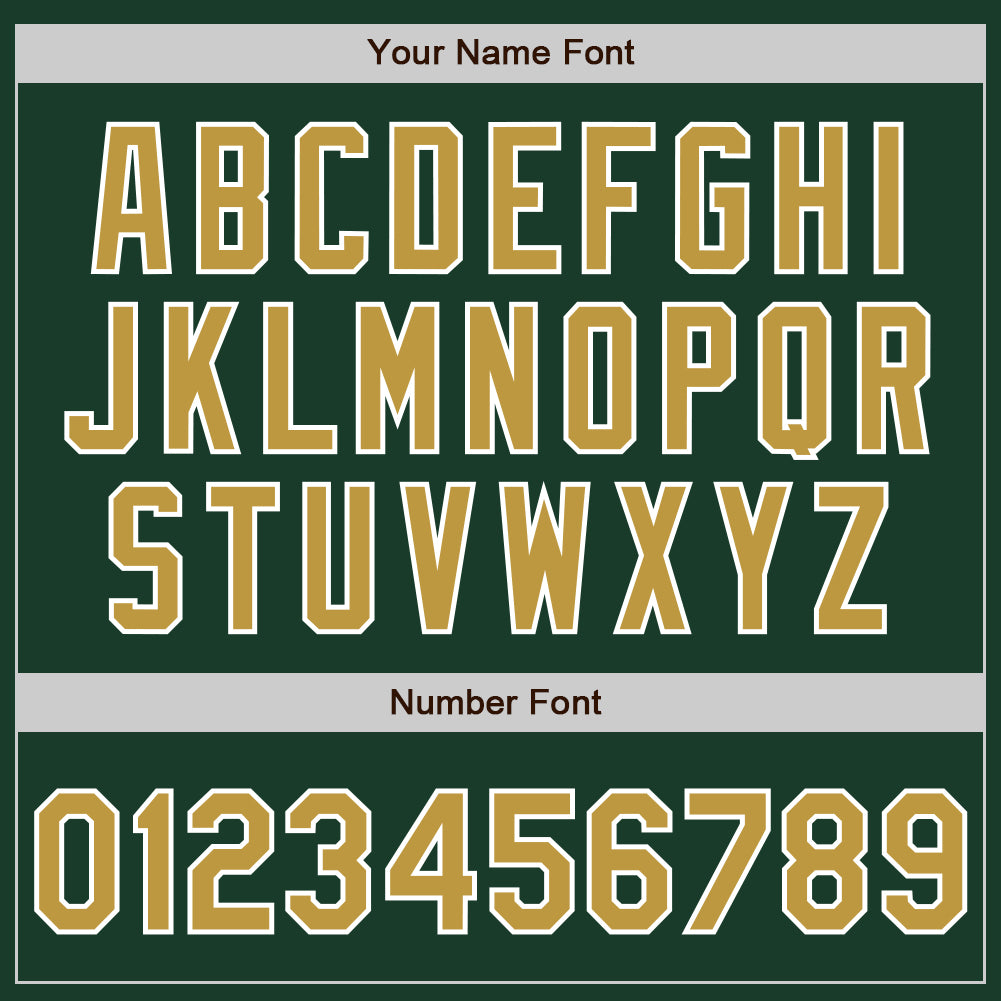 Custom Green Old Gold-White Authentic Two Tone Baseball Jersey