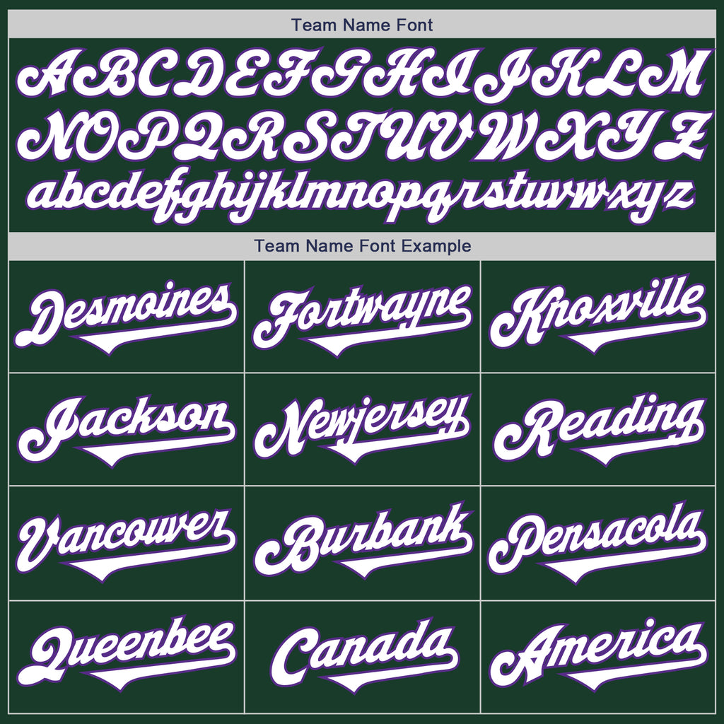 Custom Green White-Purple Authentic Two Tone Baseball Jersey