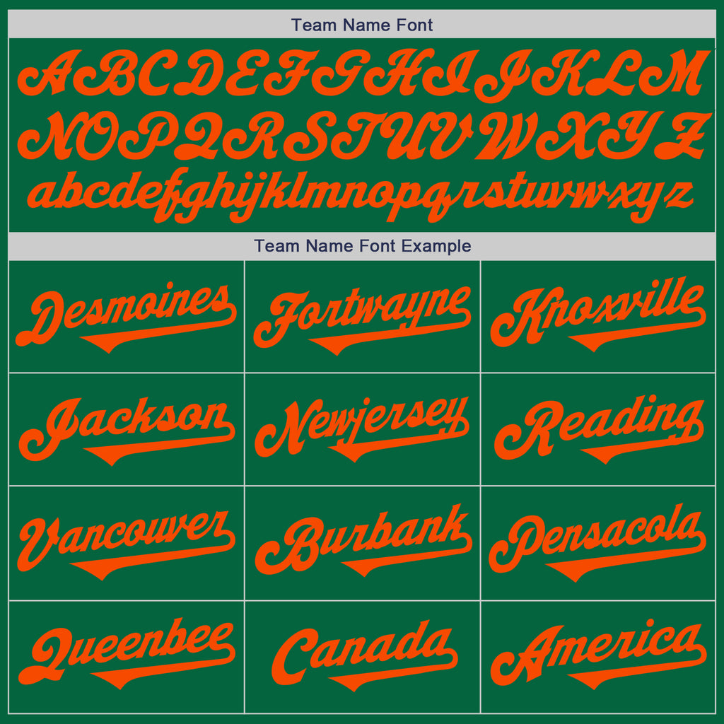 Custom Kelly Green Orange Authentic Two Tone Baseball Jersey