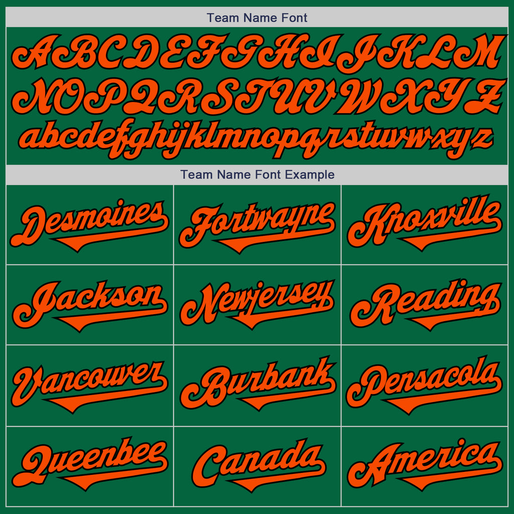 Custom Kelly Green Orange-Black Authentic Two Tone Baseball Jersey