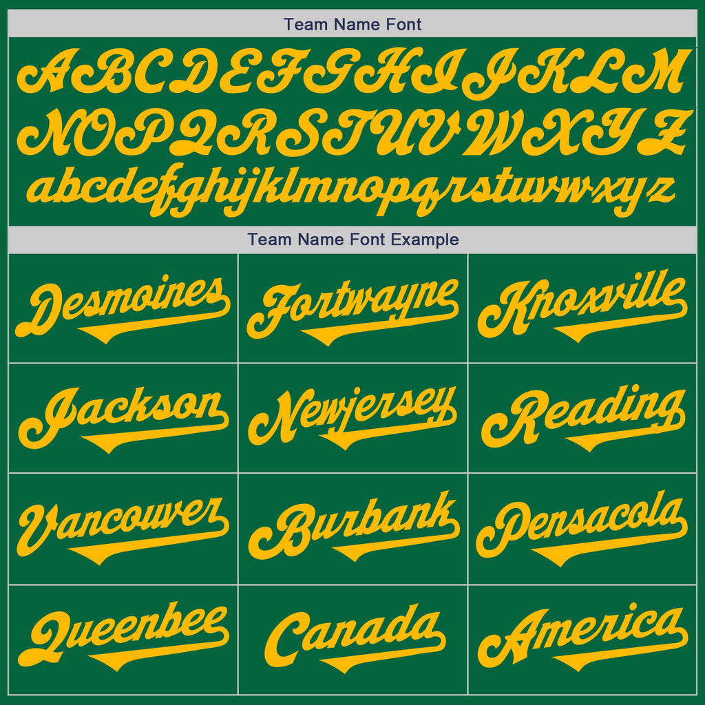 Custom Kelly Green Gold Authentic Two Tone Baseball Jersey