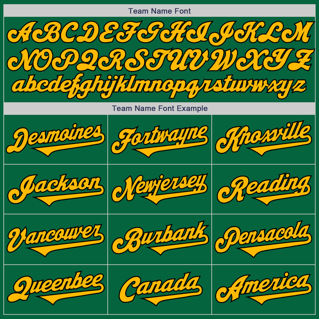 Custom Kelly Green Gold-Black Authentic Two Tone Baseball Jersey
