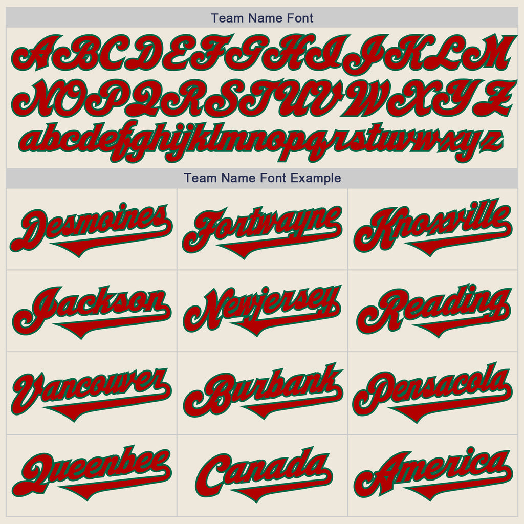 Custom Cream Red-Kelly Green Authentic Two Tone Baseball Jersey
