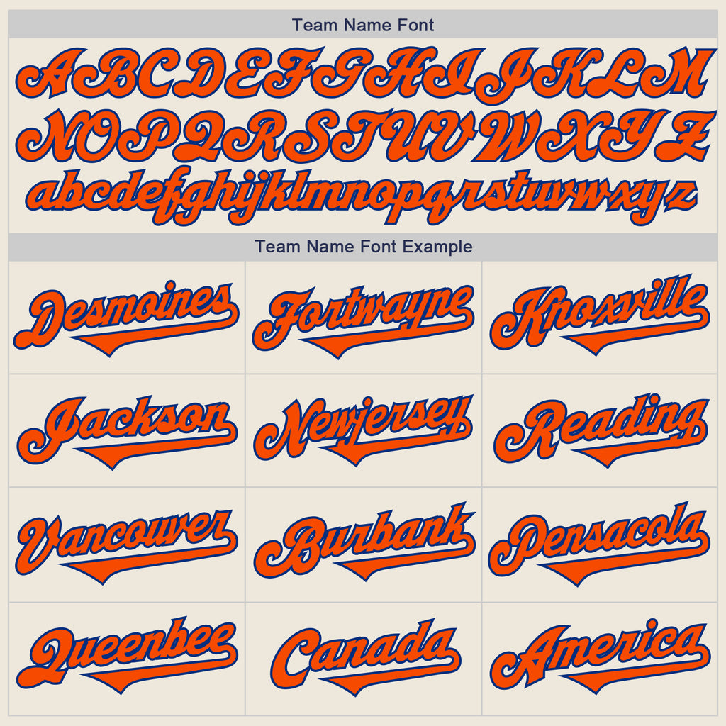 Custom Cream Orange-Royal Authentic Two Tone Baseball Jersey