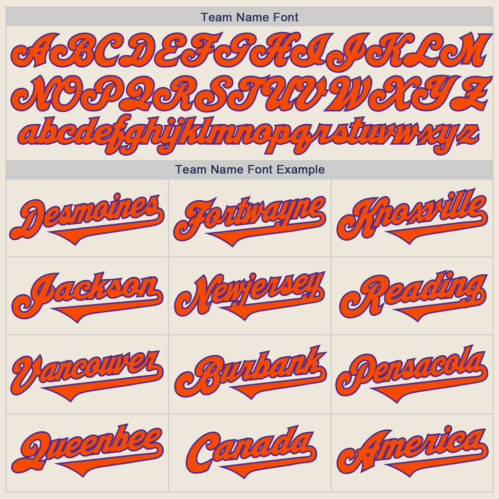 Custom Cream Orange-Purple Authentic Two Tone Baseball Jersey
