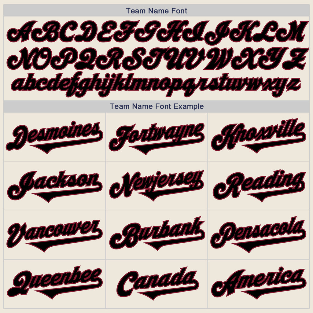 Custom Cream Black-Crimson Authentic Two Tone Baseball Jersey
