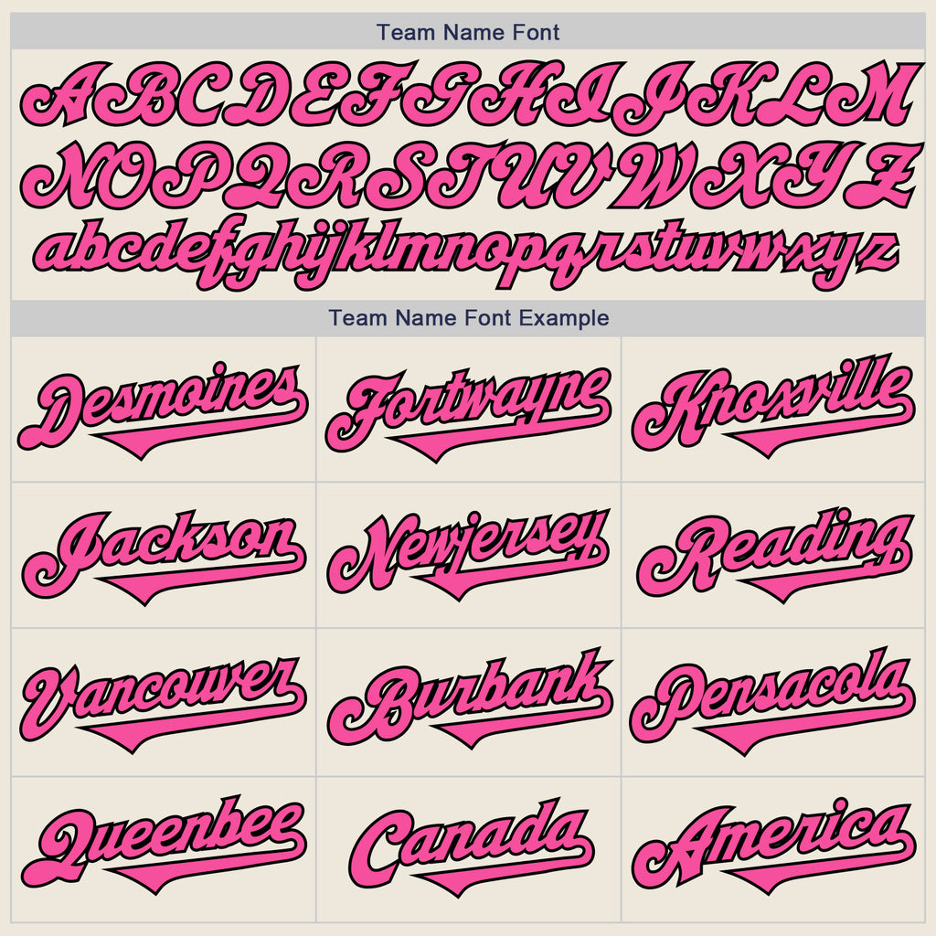 Custom Cream Pink-Black Authentic Two Tone Baseball Jersey