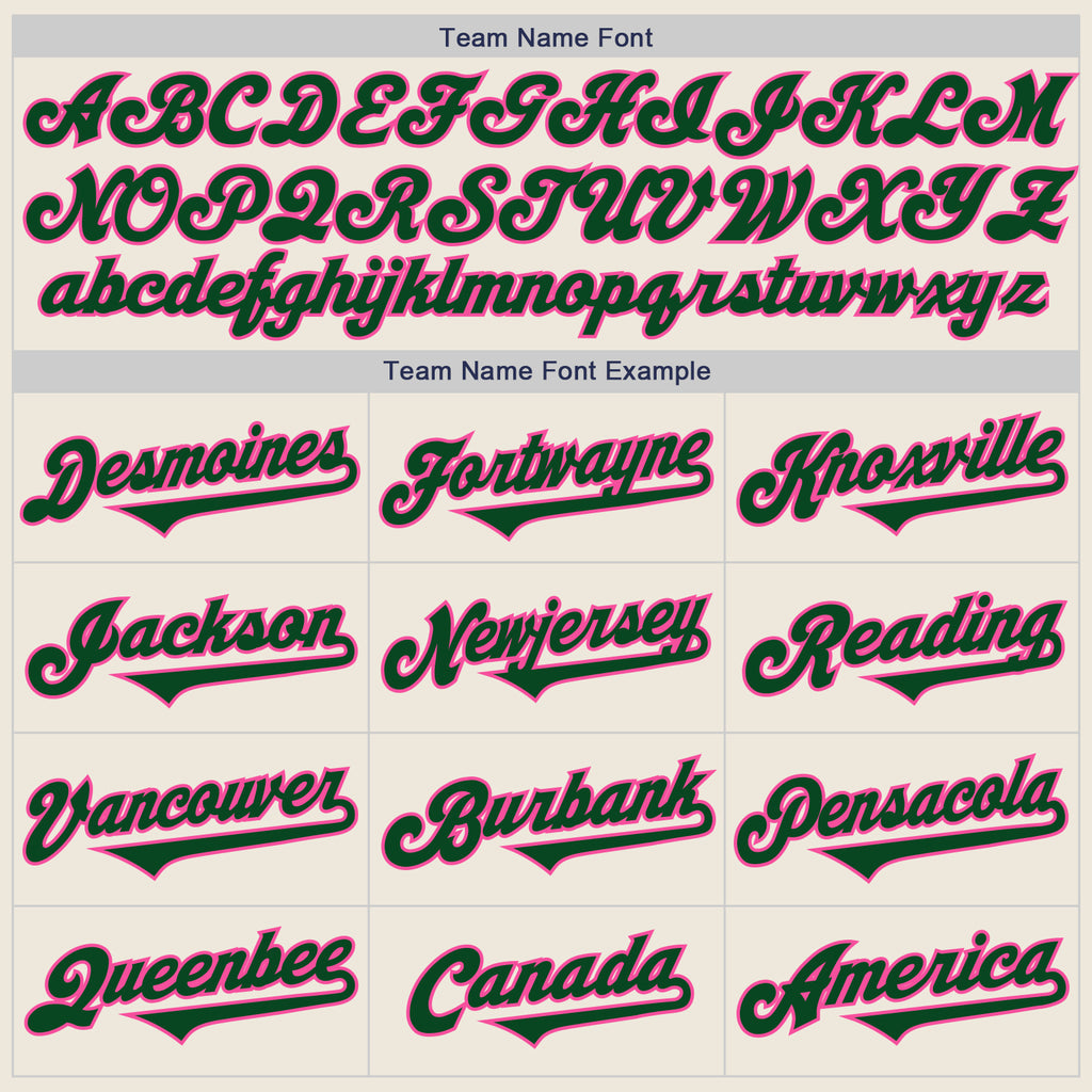 Custom Cream Green-Pink Authentic Two Tone Baseball Jersey