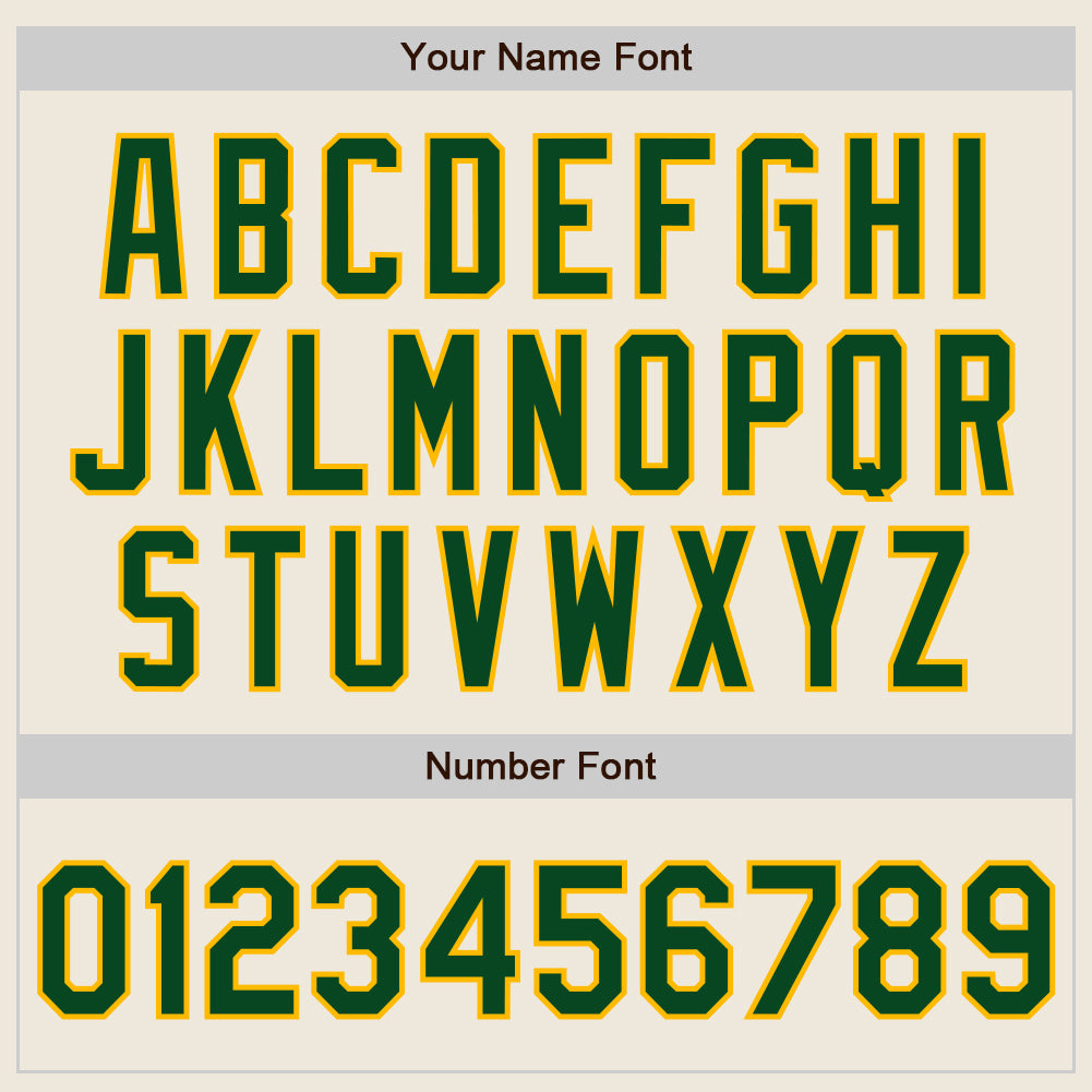 Custom Cream Green-Gold Authentic Two Tone Baseball Jersey
