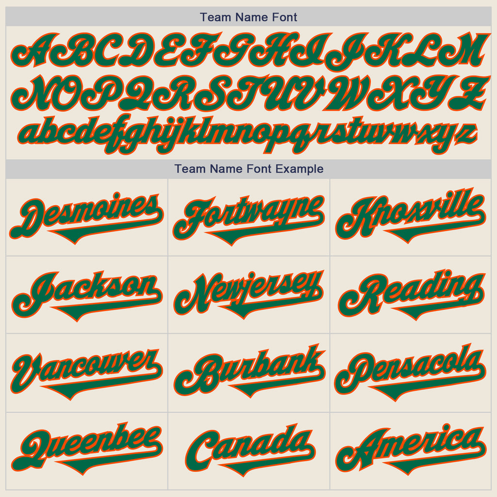 Custom Cream Kelly Green-Orange Authentic Two Tone Baseball Jersey