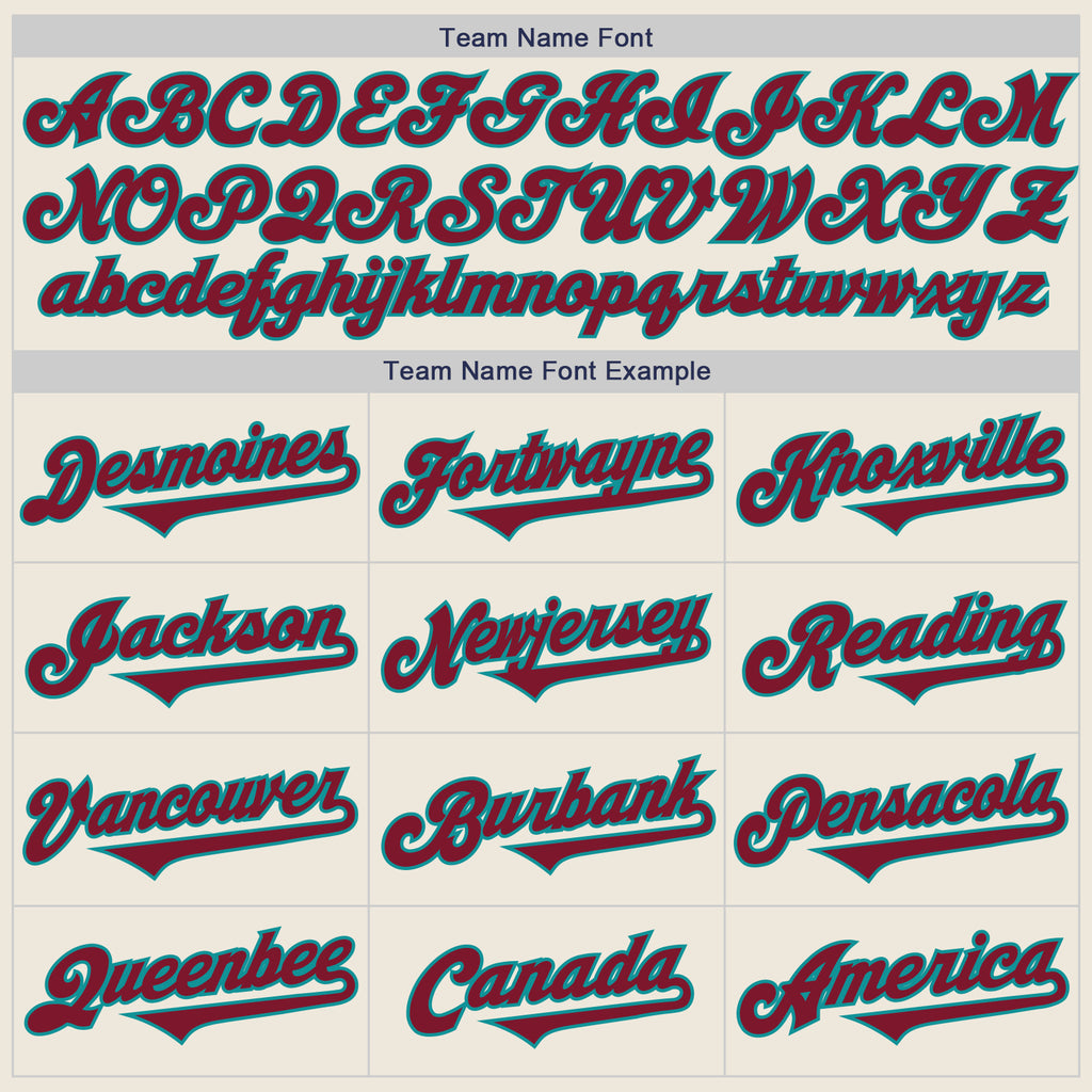 Custom Cream Crimson-Teal Authentic Two Tone Baseball Jersey